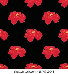 Red Flower seamless pattern design