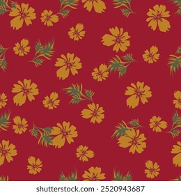 Flor roja sin patrón sobre fondo