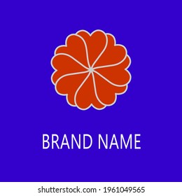 red flower simple logo vector design