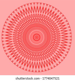 red flower with sixty two petals.Decorative round floral mandala.Floral designs for Business card, greeting,wedding invitation,Gift voucher,background pattern,fashion design. vector illustration