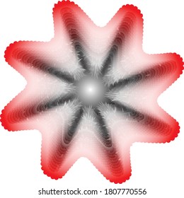 Red flower and snowflake like a coral from the deep sea