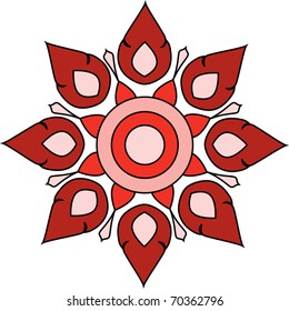 Red Flower star 
Vector Illustration