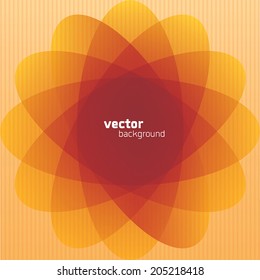Red flower with stripes - vector abstract background