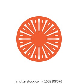 Red Flower or Sun logo design vector