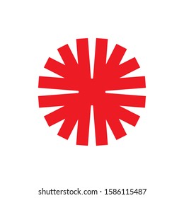 Red Flower or Sun logo design vector