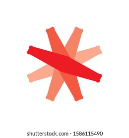 Red Flower or Sun logo design vector