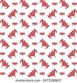 Red Flower talented trendy multicolor repeating pattern vector illustration design