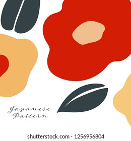 Red flower template vector. Floral pattern background.