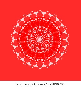 red flower with twenty two petals.Decorative round floral mandala. Floral designs for Business card, greeting card, wedding invitation, Gift voucher, background pattern, fashion design. vector. red flower with twenty two petals.Decorative round floral mandala. Floral designs for Business card, greeting card, wedding invitation, Gift voucher, background pattern, fashion design. vector.
