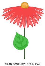 Red Flower Twig Vector