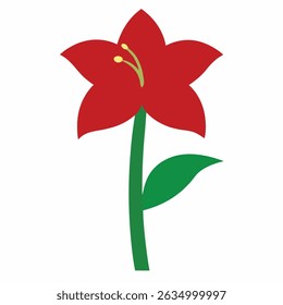 Red flower vector art on white background.
