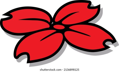 rote Blume im Vektorgrafik-Stil