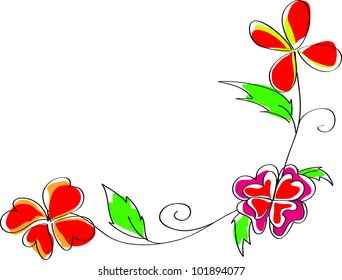 Red flower vector card background