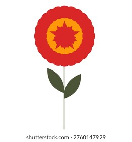 Red Flower Vector Graphic Illustration