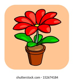 red flower vector icon