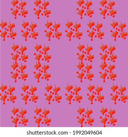 Ilustración vectorial de flores rojas sin fisuras en el patrón y el fondo, la decoración floración arte fondo de paredes sin fisuras.