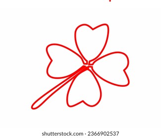 red flower vector isolated on white