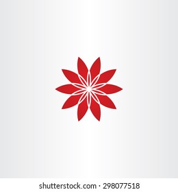 red flower vector star icon design