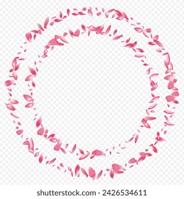 Red Flower Vector Transparent Background. Leaf Marriage Backdrop. Rose Soft Template. Sakura Romantic Card. Light Heart Springtime Cover.