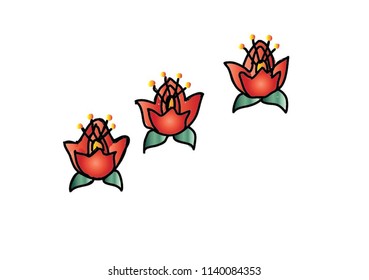 the red flowers