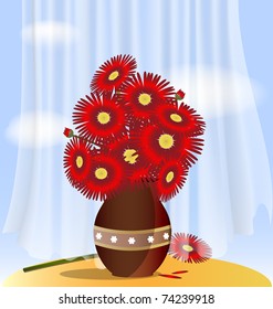 red flowers