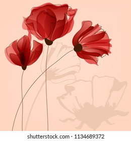 Fondo de flores rojas