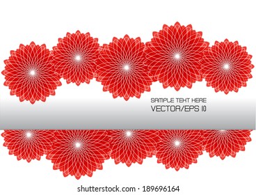 red flowers background with frame for your text