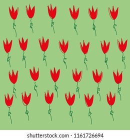 red flowers background illustration, 