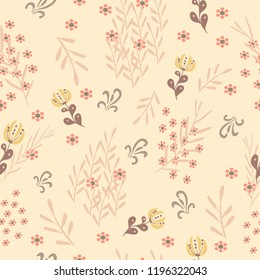 red flowers with branches on a light brown color