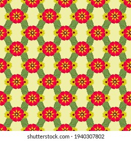 The red flowers are bright. Pattern for fabric, textile, material, wallpaper, jewelry, postcards, ceramics.stickers,curbs, business cards, websites.