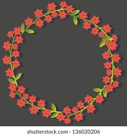Red flowers frame