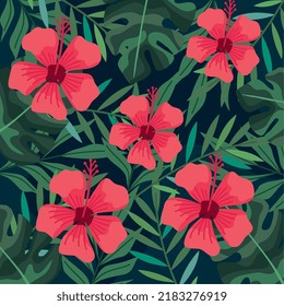 estampado decorativo del jardín de flores rojas