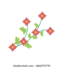 diseño de ilustración vectorial de elementos planos de flores rojas