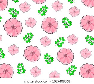 red flowers, green leaves, spring, summer, blossom