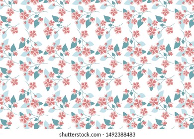 The red flowers and leafs background for design.