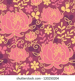 Red flowers and leaves seamless pattern background