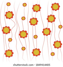
red flowers on white background