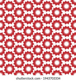 Red flowers on a white background. Pattern
