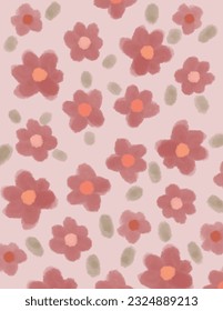 Red flowers patterns, vector, watercolors, for phone case, logo, pillow case, fabric print, wallpaper, social media post, doodle, covers, book covers, wall decor, cards, templates