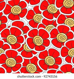 Red flowers seamless background