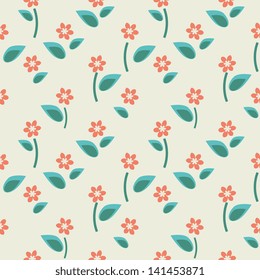 Red flowers seamless decorative pattern