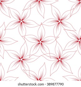 red flowers seamless isolated on white background.vector illustration