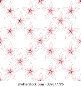 red flowers seamless isolated on white background, vector illustration
