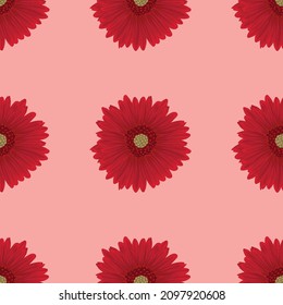 red flowers seamless pattern design vector 