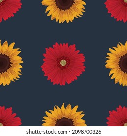 flores rojas diseño de patrón transparente vectorial 