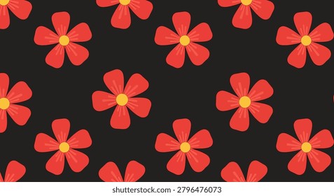 Red flowers with yellow centers