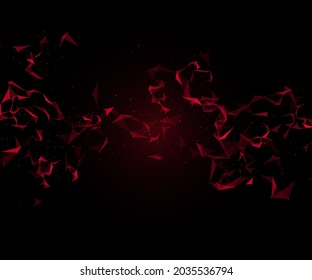 Fondo abstracto de partícula de flujo rojo.Ilustración vectorial