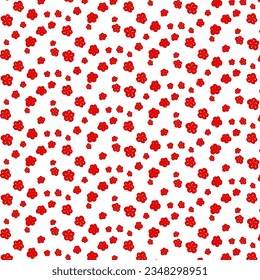 Red flpwer seamless pattern vectoe eps.