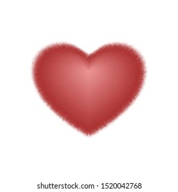 Red fluffy heart vector object