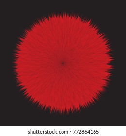 Red Fluffy Vector Hair Ball